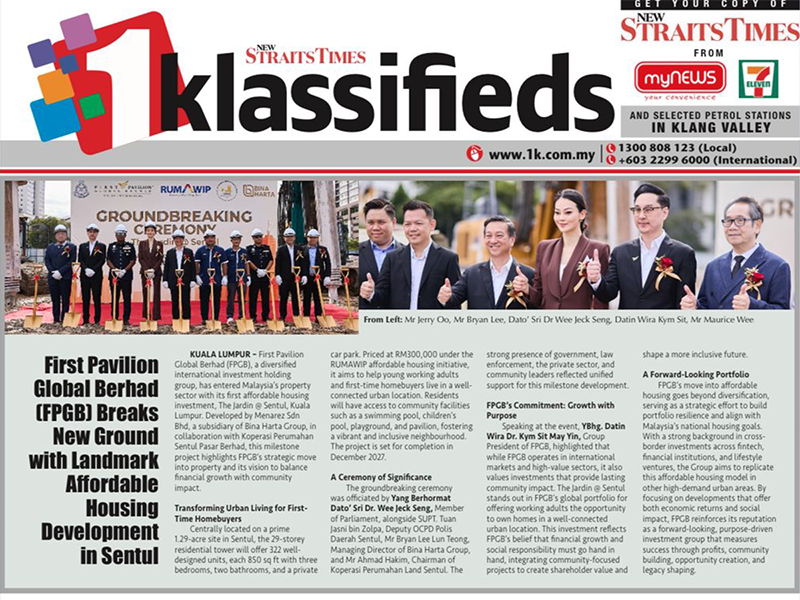 Grand Breaking Ceremony : The Jardin @ Sentul – New Straits Times